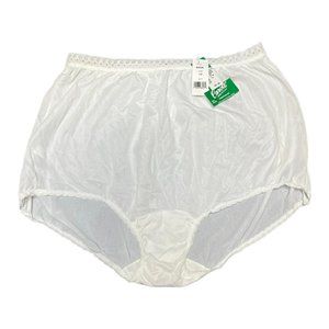 Carole Embossolon Panties 845H White Nylon Hipster Briefs Sz 12 NWT